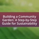 Building a Community Garden: A Step-by-Step Guide for Sustainability