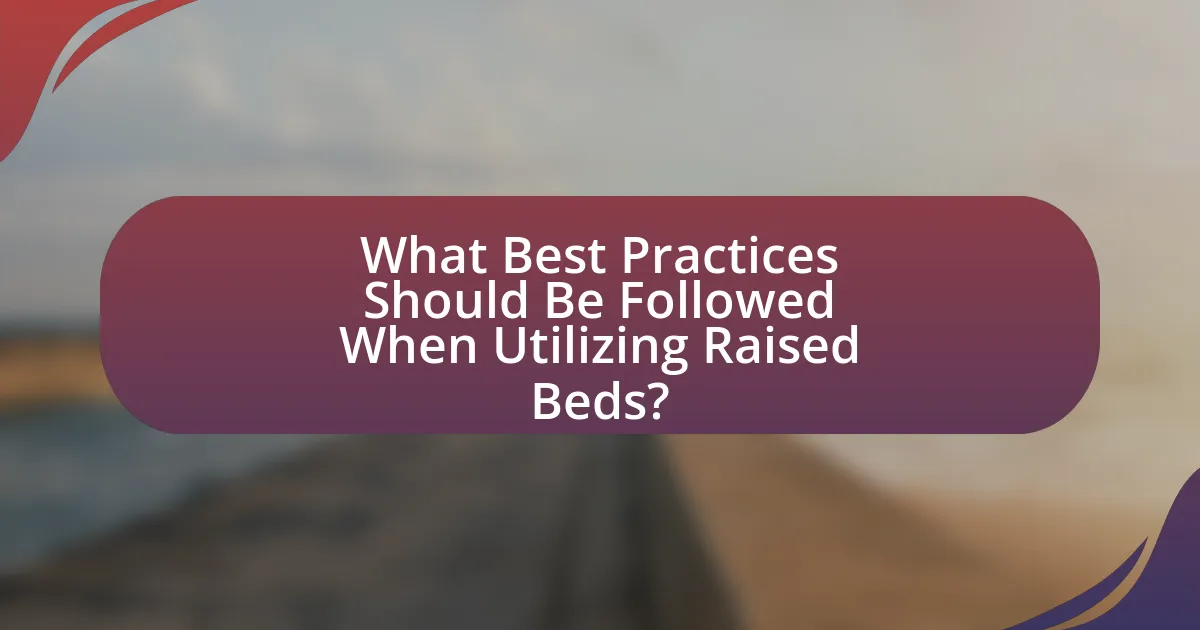 What Best Practices Should Be Followed When Utilizing Raised Beds?