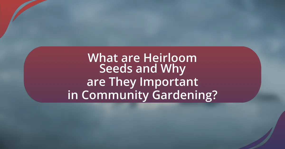 What are Heirloom Seeds and Why are They Important in Community Gardening?