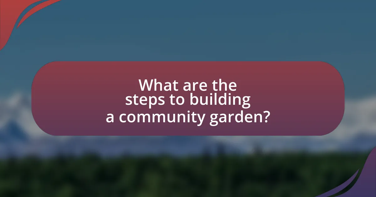 What are the steps to building a community garden?